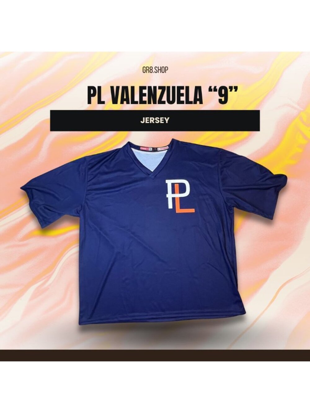 PL Valenzuela "9" Jersey Size 3XL V-Neck Navy Blue Polyester Sportswear